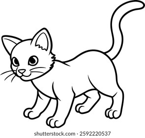Kitten playtime fun outline for kids’ coloring