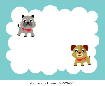 kitten and puppy message card