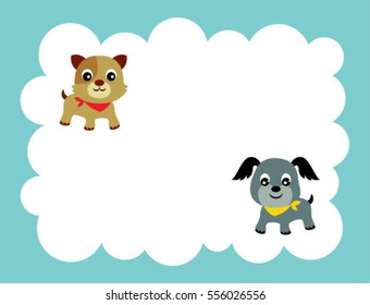 kitten and puppy message card