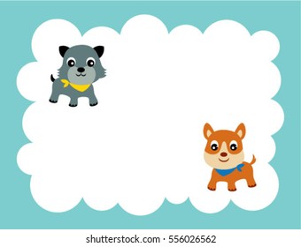 kitten and puppy message card