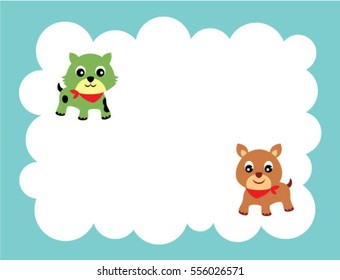 kitten and puppy message card