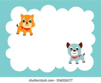 kitten and puppy message card
