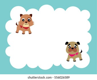 kitten and puppy message card
