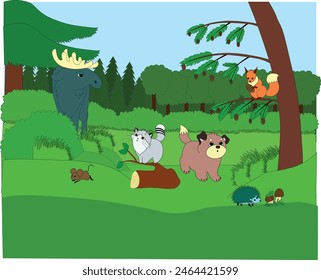 gatito y cachorro caminando en el bosque