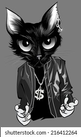 Kitten rapper - Vector illustration