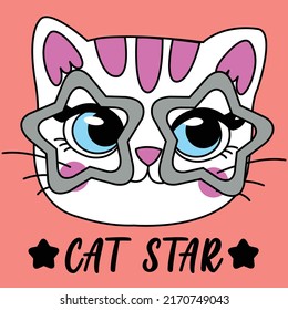 KITTEN CON GAFAS DE ESTRELLA ROCA
