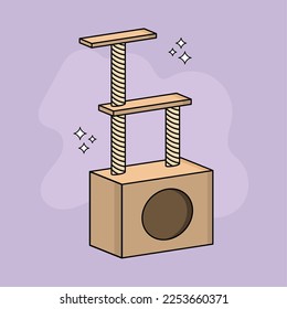 Kitten scraper. Cat accessories. Vector color image. Cat toy