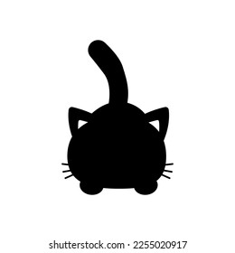 Kitten silhouette icon illustration template for many purpose. Isolated on white background	