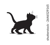 Kitten silhouette vector flat illustration design