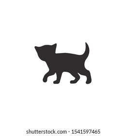Kitten silhouette vector on a white background
