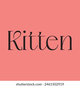 kitten text on pink background.