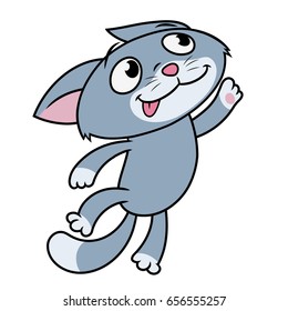 Kitten is trying to reach something