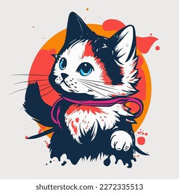 kitten vector art, cat vector art