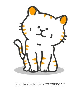 Kitten vector cartoon character isolated on a white background.