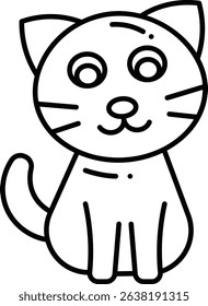 Kitten vector, line icon design