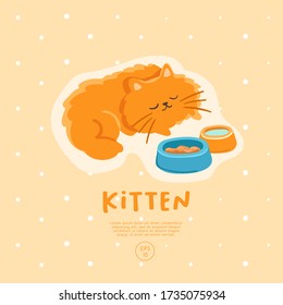Kitten. Vocabulary of stuffs. Vector Illustration
