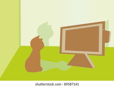 Kitten Watchin TV