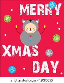 kitten xmas card