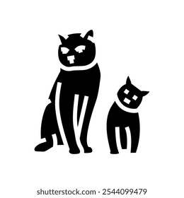 kittens cat breeding glyph icon vector. kittens cat breeding sign. isolated symbol illustration