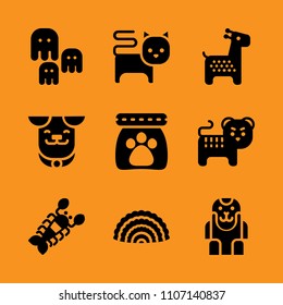 kittens, marine, undersea and jellyfishes icon set. Vector illustration for web and design.