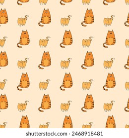 Kittens Seamless Vector Pattern Design