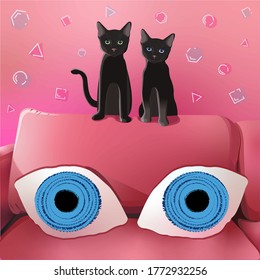 kittens vector illustration , art