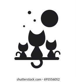 Kittens who sits at the moon sign for your business store for your pet art
