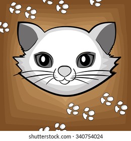kitties head white