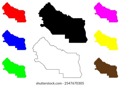 Kittitas County, Estado de Washington (Condado dos EUA, Estados Unidos da América, EUA, EUA) mapa ilustração vetorial, esboço de rabisco Mapa de Kittitas