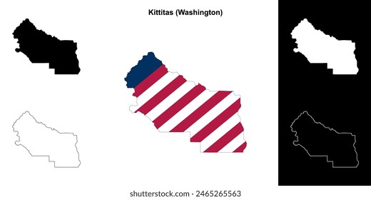 Kittitas County (Washington) Outline Map Set