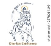 kittur rani chennamma simple line art illustration