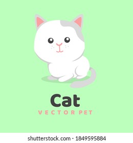 Kitty - cartoon and cute. Color vector children's illustration with an animal. Cat.