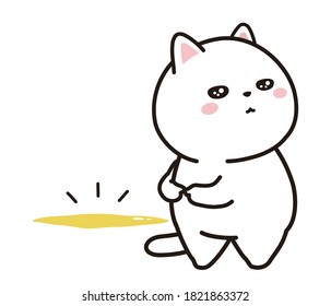 kitty cat had an accident on the carpet