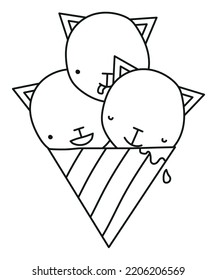 Kitty cat ice cream vector illustration