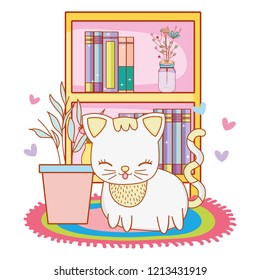kitty cat lay down cartoon