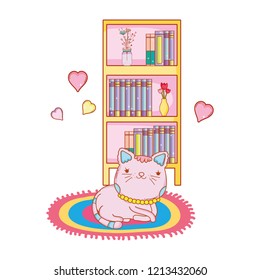 kitty cat lay down cartoon