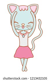 kitty cat lay down cartoon