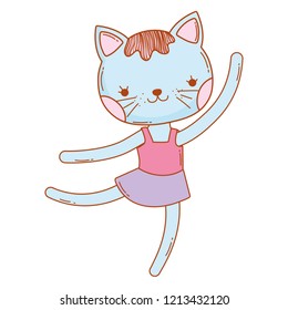 kitty cat lay down cartoon