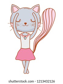 kitty cat lay down cartoon