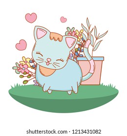 kitty cat outdoors cartoon