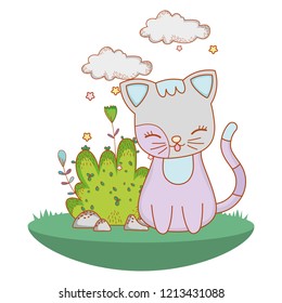 kitty cat outdoors cartoon