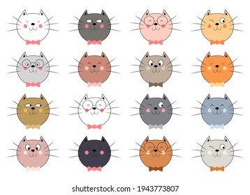 Kitty cat vector design illustration isolated on white background