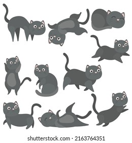 Kitty cats in flat style