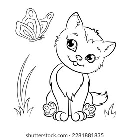 Cats Dogs Illustration Coloring Book Stock Vector (Royalty Free