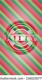 Kitty christmas emblem background.