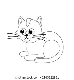 Kitty. Farbseite. Schwarz-Weiß-Katze, Kätzchen. Vektorgrafik