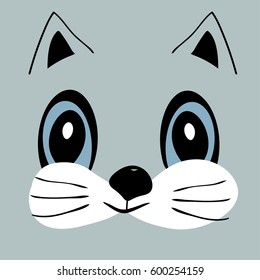 Kitty cute funny cartoon cat head