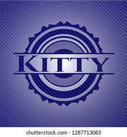 Kitty emblem with denim high quality background