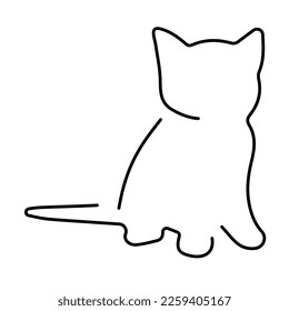 icono de gatito en fondo blanco, ilustración vectorial.