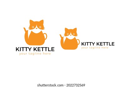Kitty Kettle. A logo which conduct face of cat and bottom of kettle.